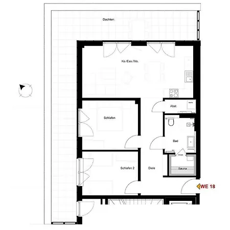 Penthouse 18 - Mit Dachterrasse Und Sauna Lejlighed Dorum